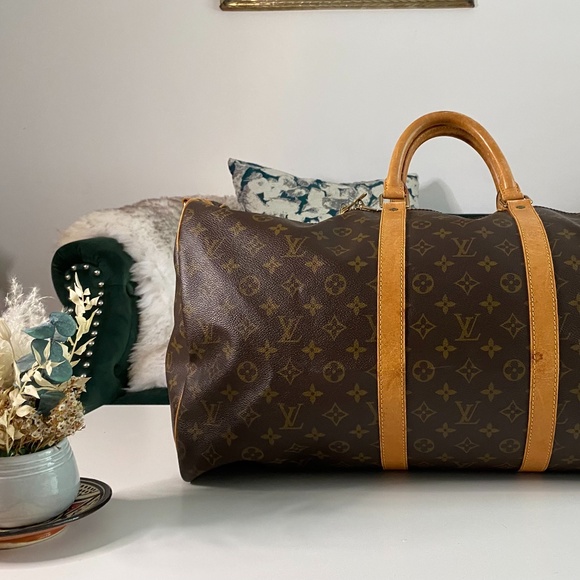 Pre-loved Louis Vuitton Monogram Keepall 55 Bandoulière - Picture 1 of 15
